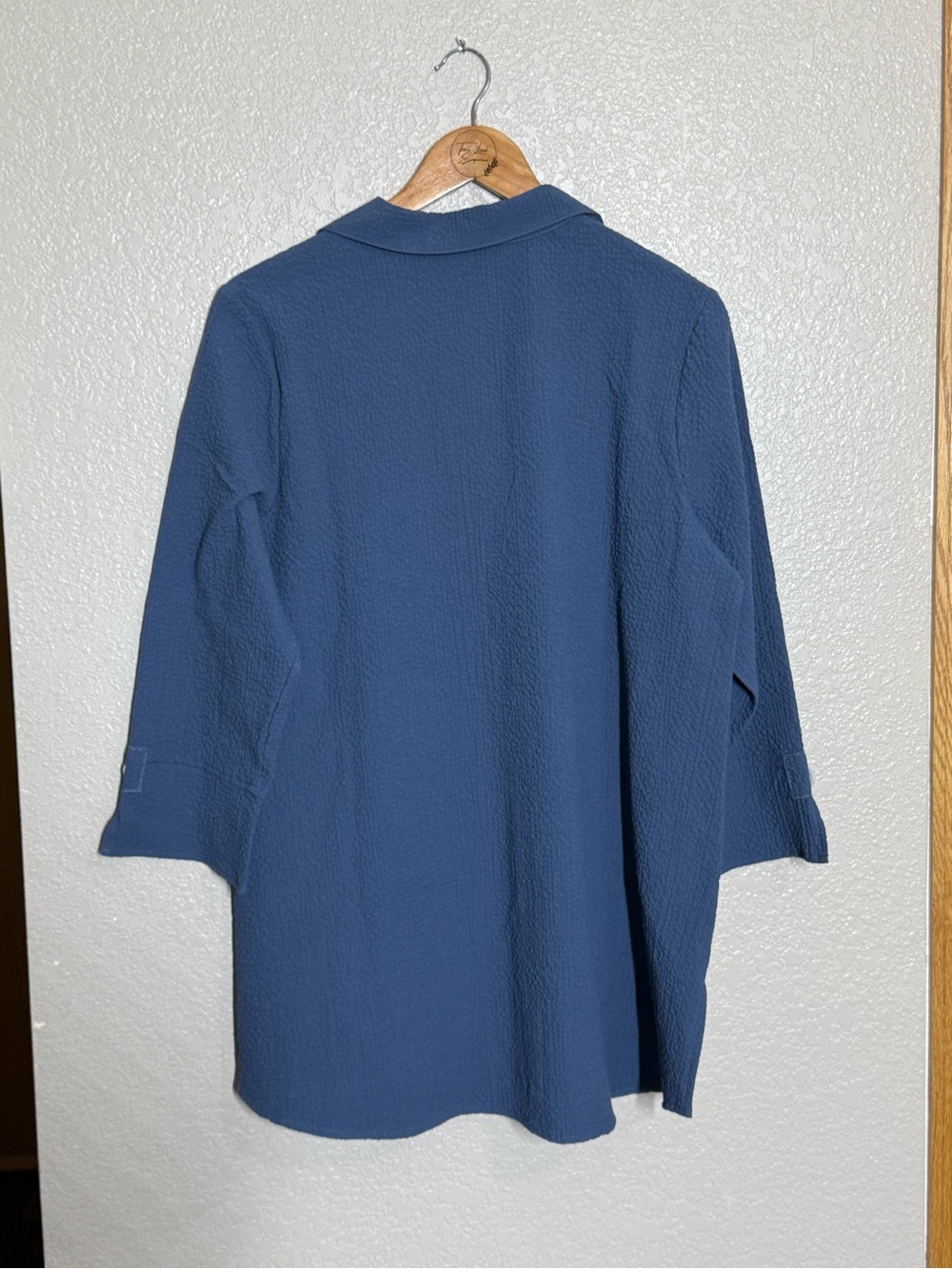 Habitat Crinkle Crepe Solid Patch Button Tunic Top - Picture 5 of 5